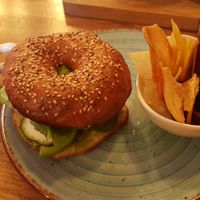 Vegan bagel at Catlove Coffee in Gijon