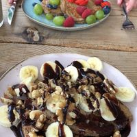 Vegan pancakes mit Walnuss, Bananen und Schokolade  at Stek in Leeuwarden