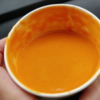 Tomato peanut soup with ginger at Simple Cafe in Asheville