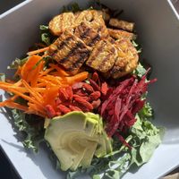 Tempeh ginger miso kale salad   at Simple Cafe in Asheville