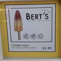 Ice lolly menu at Herbert's Ice Cream - Kiosk in Folkestone
