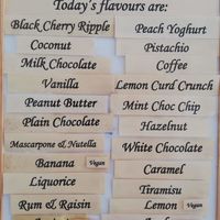 Menu example at La Casa de Bellogelato in Folkestone