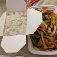 Rice comes with black bean veggies  at Han Noodle Bar in Rochester