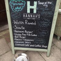 Vegan cake sign outside  at Hannah's in West Kirby
