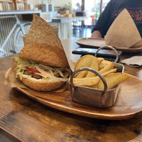 Burger with fries  at Vegan Burger in Dornbirn