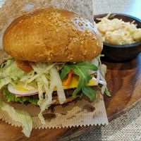 Lentil burger at Vegan Burger in Dornbirn