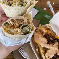 The fries is kind of like in and out animal style fries. Everything tastes great!  at Plant Power Fast Food in Long Beach