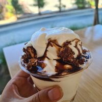 ice cream sundae! at Plant Power Fast Food in Long Beach