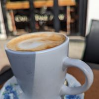 Soy latte at Samuel Pepys Cafe in Launceston