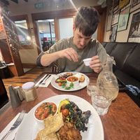 Little version of vegan big breakfast   at Samuel Pepys Cafe in Launceston