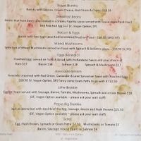 Menu at Samuel Pepys Cafe in Launceston