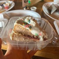 Vegan vanilla berry cake 
10/10 at Monse's Pupuseria in Colorado Springs