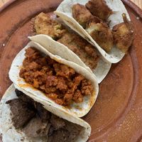 4 types of vegan tacos  at Aguacate Limon in Tulum