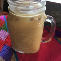 Iced coffee with coconut milk at Aguacate Limon in Tulum