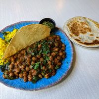 Chana and spinach. at North Street Curry Bar in San Marcos