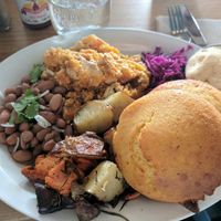 the breakfast w tofu and butternut squash scramble at The Burrow in Vancouver