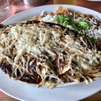Butternut squash enchilada with mole sauce at The Burrow in Vancouver
