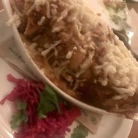 Yam and black bean baked burrito  at The Burrow in Vancouver