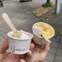 Ananas-Curry, Leipziger Lerche & Vanille   at Eisdiele Frohnatur in Kassel