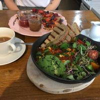 Shakshouka and banana pancakes 💕 at Eat Sweet & Stay Fit in Poznan