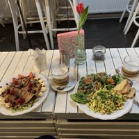 Pancakes and scrambled tofu at Eat Sweet & Stay Fit in Poznan