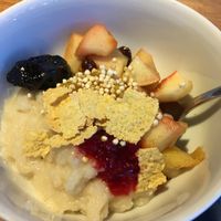 porridge from the breakfast buffet at Das Kubatzki in Sankt Peter-ording