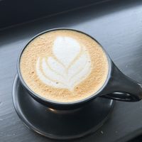 Decaf oat milk vanilla cardamom latte  at Royal Oak Coffee in Middlebury