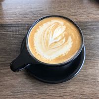 oat latte at Royal Oak Coffee in Middlebury
