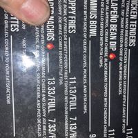 Menu , got the sloppy fries   at Sloppy Seconds in Virginia Beach