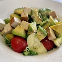 Avocado and smoked tofu salad (replacement for the chicken salad)  at Dalmatino in Hvar