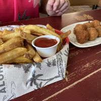 Bitter balls and Fries 😂  at Aloha Beach in Velsen Noord