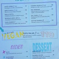 Menu Part 1 at Bombay Street in Gothenburg