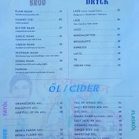 Menu Part 2 at Bombay Street in Gothenburg