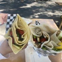 Left: Athena (vegetarian family member's choice) Right: Diane's Delight (my vegan choice)  at Local Flow in Mc Minnville