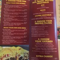 Menu at Tierra Mexi-Cali Grill in Wilmington