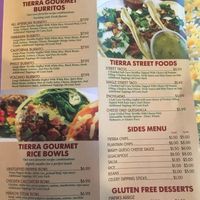 Menu at Tierra Mexi-Cali Grill in Wilmington
