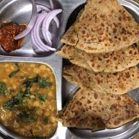 Aloo Paratha; no yogurt at Mirch Masala in Houston