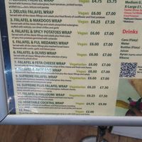 Menu at Mr Falafel in West London