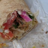 deluxe falafel wrap with fries inside at Mr Falafel in West London