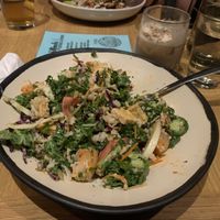 Bahn mi bowl with tofu. Snowbird cocktail made vegan. Loved it! at Goldfinch in Black Mountain