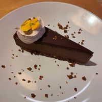 Cake with chocolate ganache and chai at Goldfinch in Black Mountain