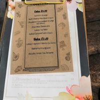 The menu at 7 Flowers & Tea in Reading