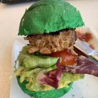 Vegan burgers were delicious at Wanderlust Garden in Mallorca