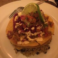 Tostadas with vegan cheese delicious  at Merge in Buffalo