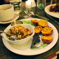 vegan potato skins at Merge in Buffalo