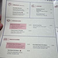 Menu  at MEL - BAXA - T2 in Melbourne Airport