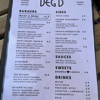 Menu at VEG'D - Vegan Burgers - F-Hain in Berlin