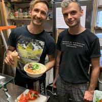 Kitchen team 🙌 at VEG'D - Vegan Burgers - F-Hain in Berlin