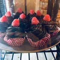 Coco cup cake topped with chocolate! at VEG'D - Vegan Burgers - F-Hain in Berlin