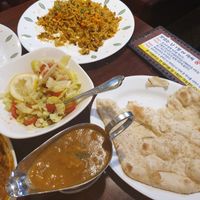 Vegan salad, biryani, naan at Persian Palace in Seoul